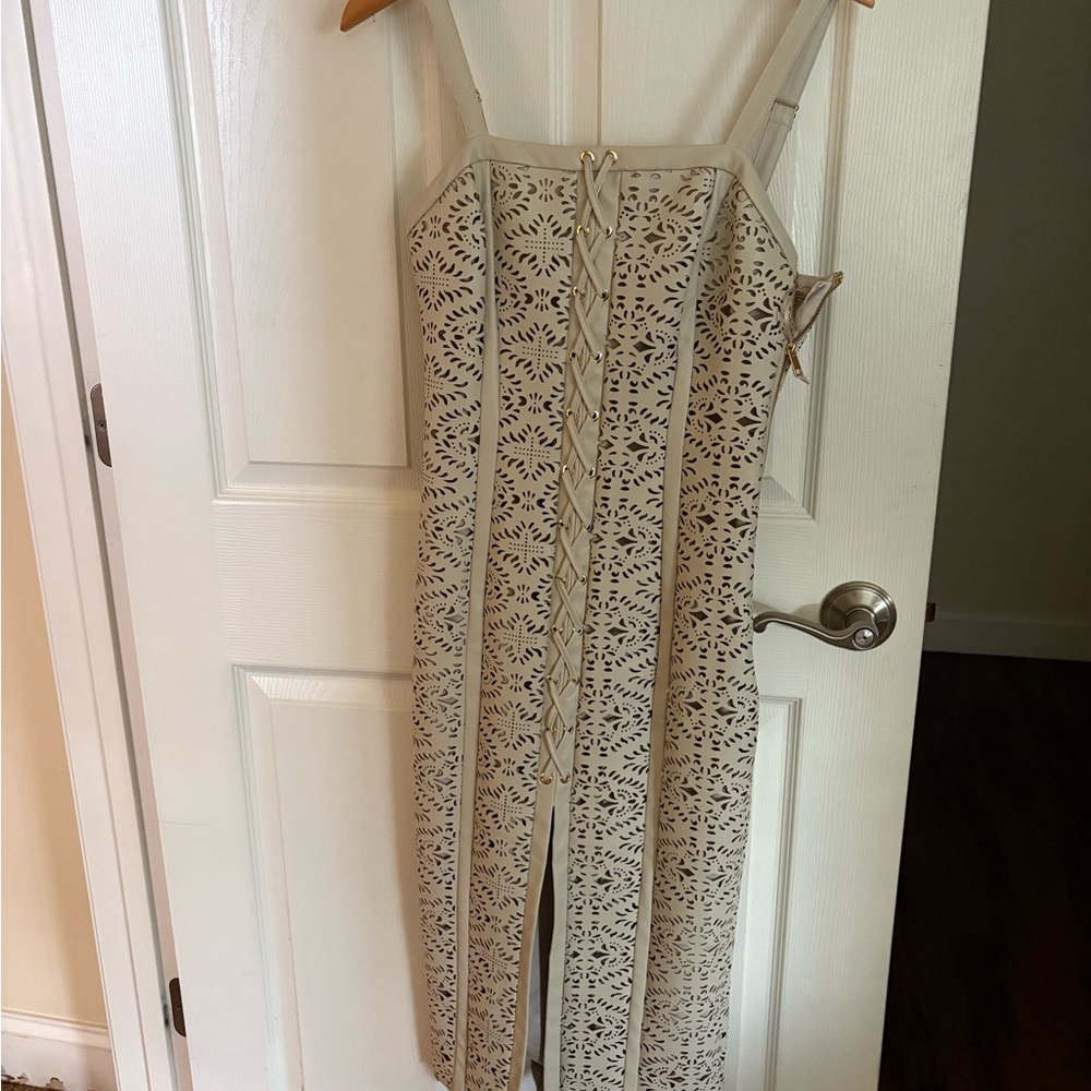 Ramy Brooke Miley Faux Leather Lace Dress